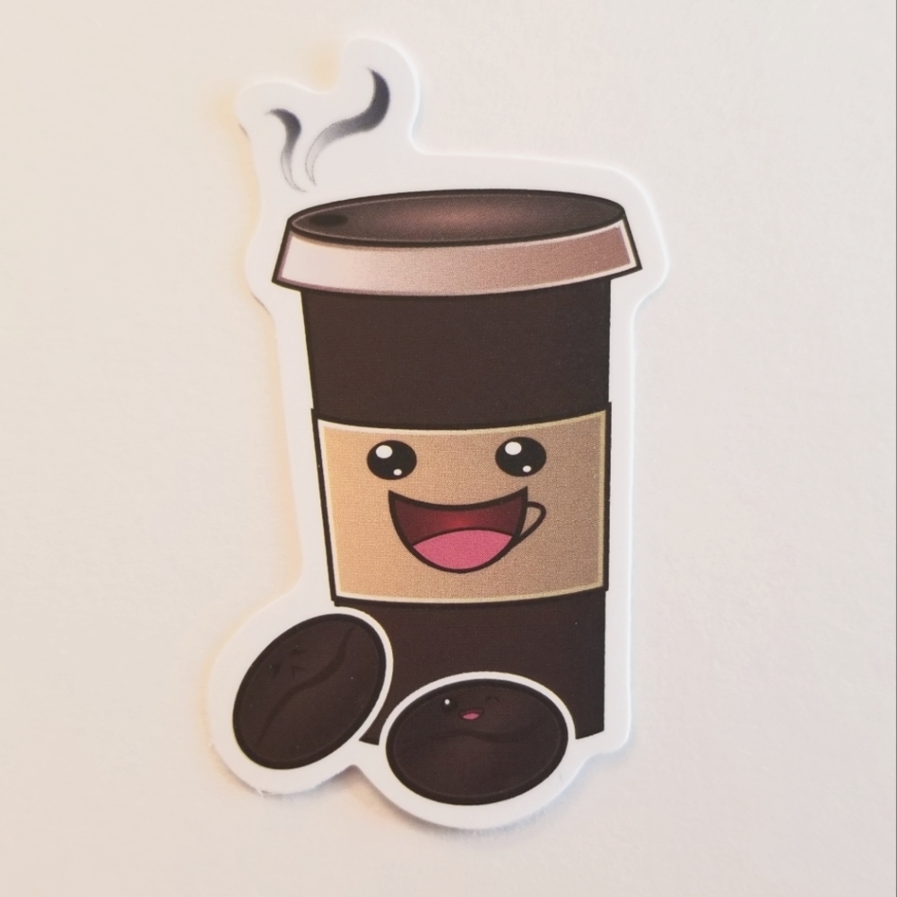 10/$10 Happy Coffee Cup Sticker
